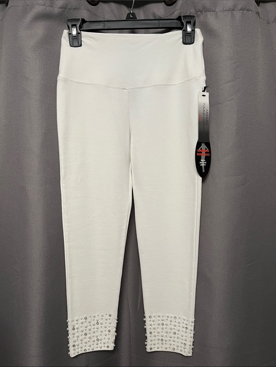 Athena Marie Pants - Pearl-Trim White Cropped Leggings